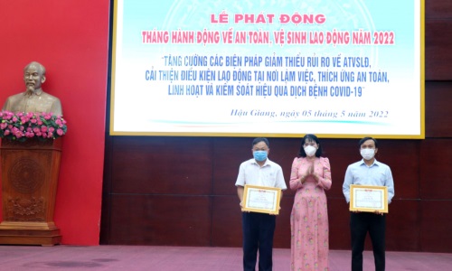 Hậu Giang tổ chức Lễ phát động "Tháng hành động về an toàn, vệ sinh lao động năm 2022”